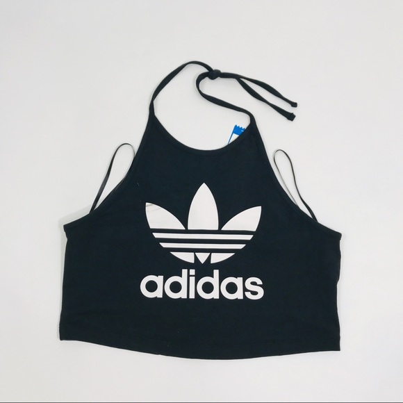 adidas trefoil halter tank top